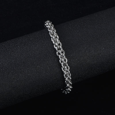 European And American Titanium Steel Mens Bracelet Personality Hip-Hop Punk Tide Domineering Braided Chain