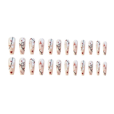 Christmas Simple Pure Desire Mid-length Ballet Fake Nails