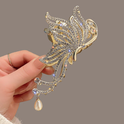 Large Rhinestone Pearl Grip Women