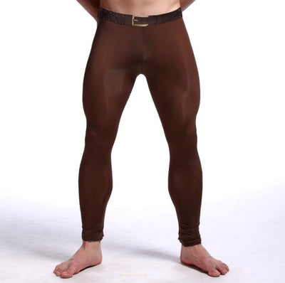 Warm Trousers Ice Silk Stretch Yoga Bodybuilding Bottoming Nine
