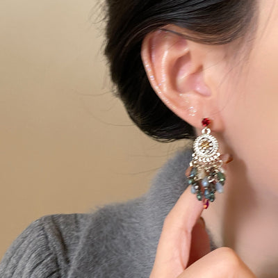 Bohemian Red For Women Zircon Earrings