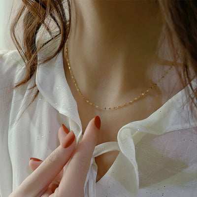 Without Pendants Non-fading Trendy Golden Petal Choker Necklace For Women
