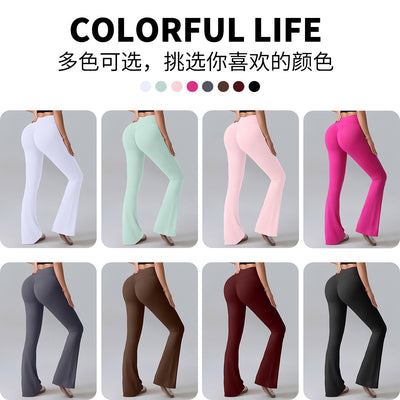 Cross-border Peach Bell Pants Women's Yoga Pants High Waist Hip-lifting Tight Pants Wide-leg Pants Quick-drying Running Sports Pants For Women