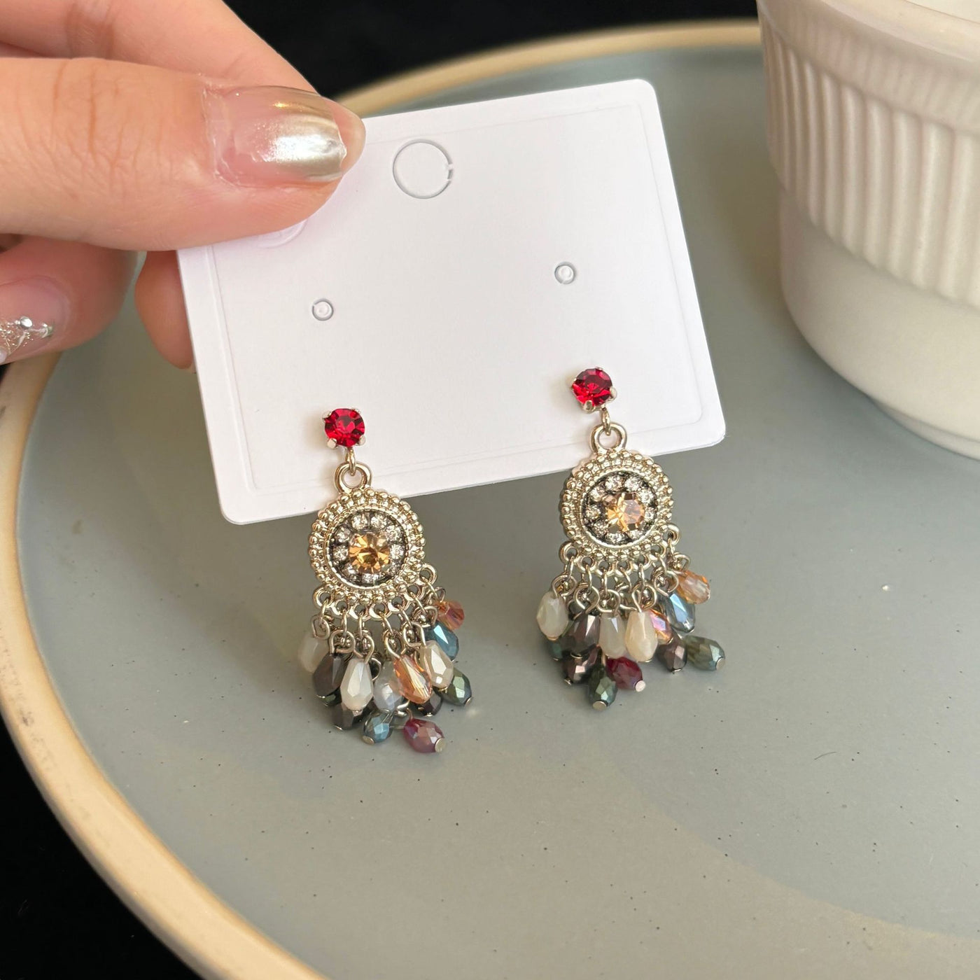 Bohemian Red For Women Zircon Earrings
