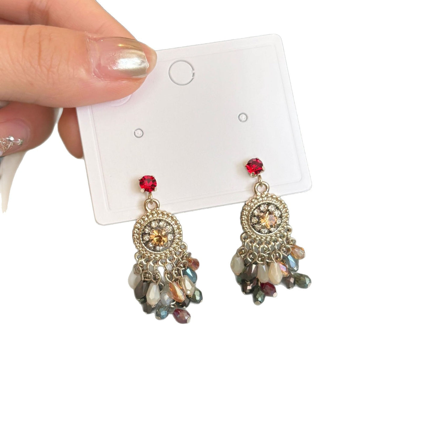 Bohemian Red For Women Zircon Earrings