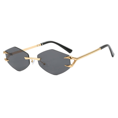 European And American Leisure Hip Hop Trend Sunglasses Frameless Grapple Polygonal Sunglasses