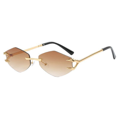 European And American Leisure Hip Hop Trend Sunglasses Frameless Grapple Polygonal Sunglasses